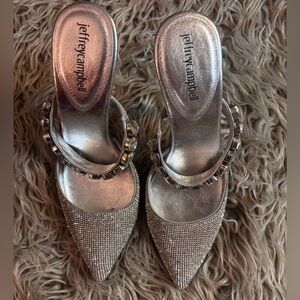 🩶 JEFFREY CAMPBELL 🩶 ✨ Sparkly Mule Statement Heels 💎